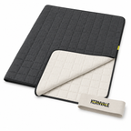 KERNVALE Grid Wende-Tagesdecke in Anthrazit und Warmweiß